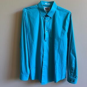 EXPRESS 1MX DRESS SHIRT size large teal